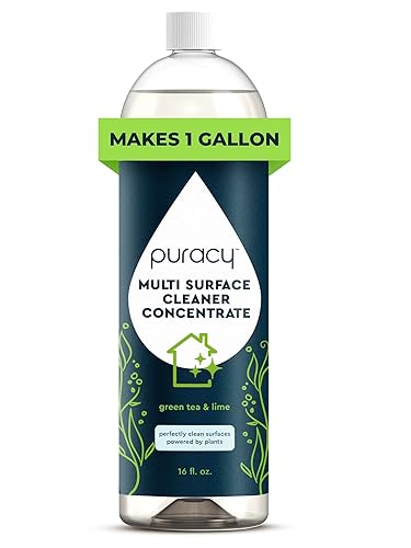 Puracy All Purpose Cleaner Concentrate - Plant-Powered Multi-Surface Cleaner - Surface Cleaner Solution As Seen on TikTok (Green Tea + Lime, 16 fl oz