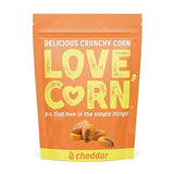 LOVE CORN Cheddar - Crunchy Roasted Corn Snack, Gluten Free, Non-GMO, Low Sugar, Vegan, Plant Based - Alternative to Chips, Nuts & Crackers - Office