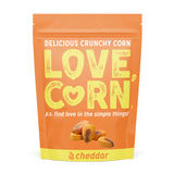 LOVE CORN Cheddar - Crunchy Roasted Corn Snack, Gluten Free, Non-GMO, Low Sugar, Vegan, Plant Based - Alternative to Chips, Nuts & Crackers - Office