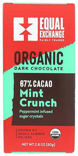 Equal Exchange Organic Dark Chocolate Mint Crunch 80g, 2.8 oz