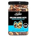 Mixed Nuts Deluxe - Roasted & Salted | 32 oz Reusable Container | Healthy Gourmet Variety Snack Mix with Cashews, Almonds, Brazil Nuts, Pecans
