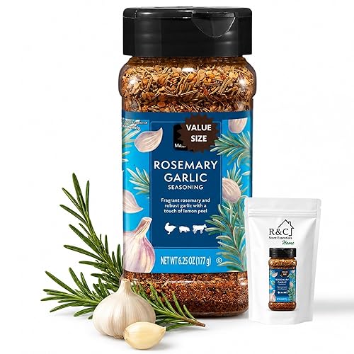 Rosemary Garlic Seasoning (6.25 oz) | Gourmet Blend, Rosemary, Onion & Lemon Peel | Perfect for Chicken, Turkey, Pork, Veal, Lamb, Pasta & Garlic
