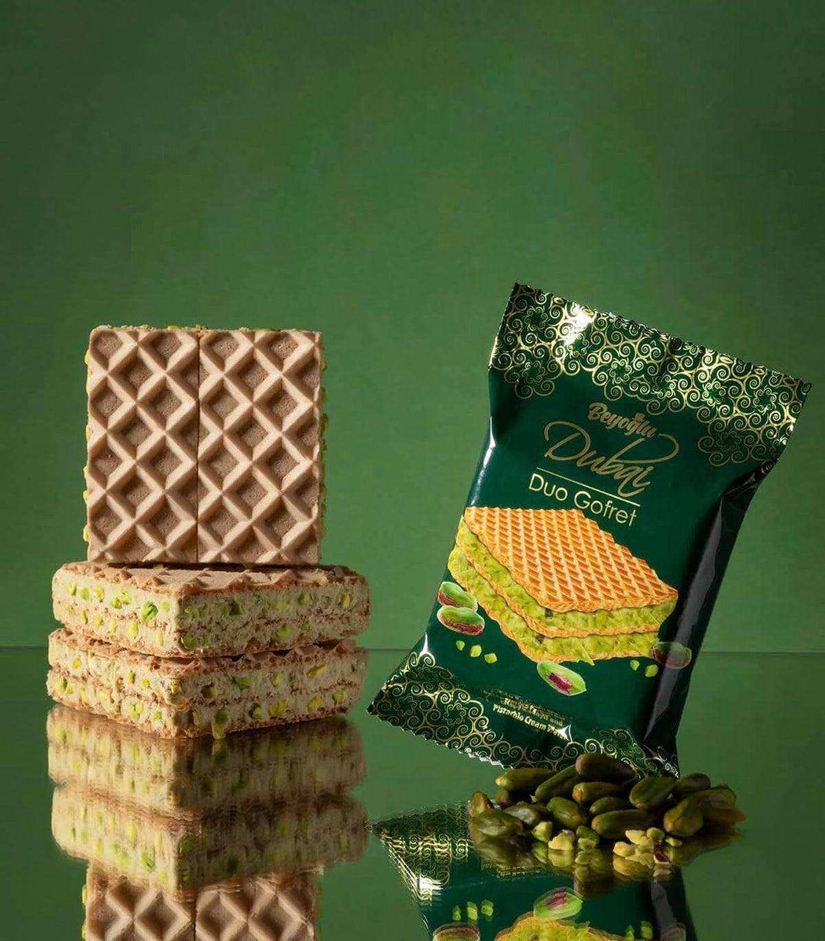Beyoglu Dubaco Dubai Chocolate Bar - Turkish Pistachio Chocolate with Tahini & Crispy Kadayif | 7 oz Middle Eastern Gourmet Milk Chocolate Imported