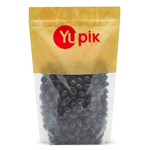 Yupik Sugar Free Dark Chocolate Almonds, 2.2 lb (35.2 oz), Kosher, Dark Chocolate Covered Roasted Almonds, Nuts Dipped in Chocolate, Source of Fiber