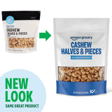 Amazon Grocery, Cashew Halves & Pieces, Roasted & Salted, 16 Oz (Previously Happy Belly, Packaging May Vary)