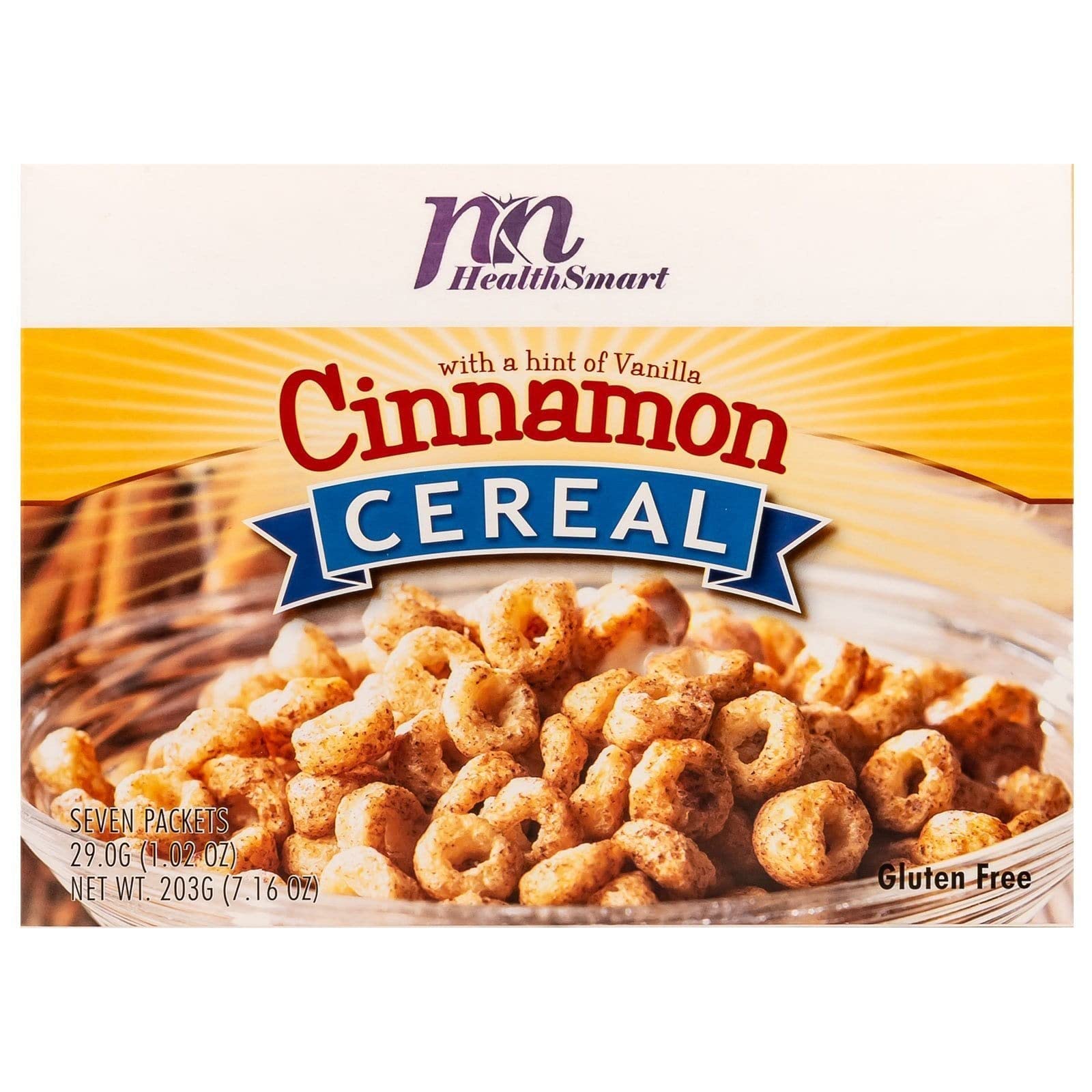 HealthSmart High Protein Cinnamon Cereal, 15g Protein, Low Calorie, Low Sugar, Low Fat, No Gluten Ingredients, KETO Diet Friendly, Ideal Protein