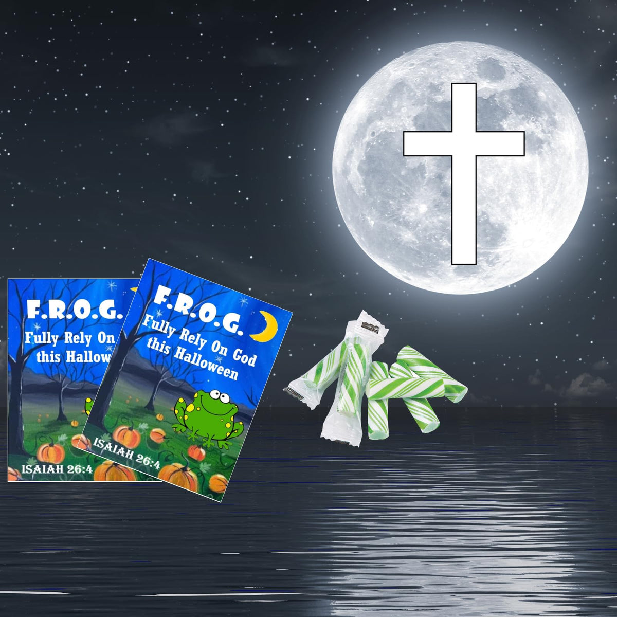 150 Bulk Sets Fully Rely On God Halloween Gospel Tracts With Green Candy Sticks