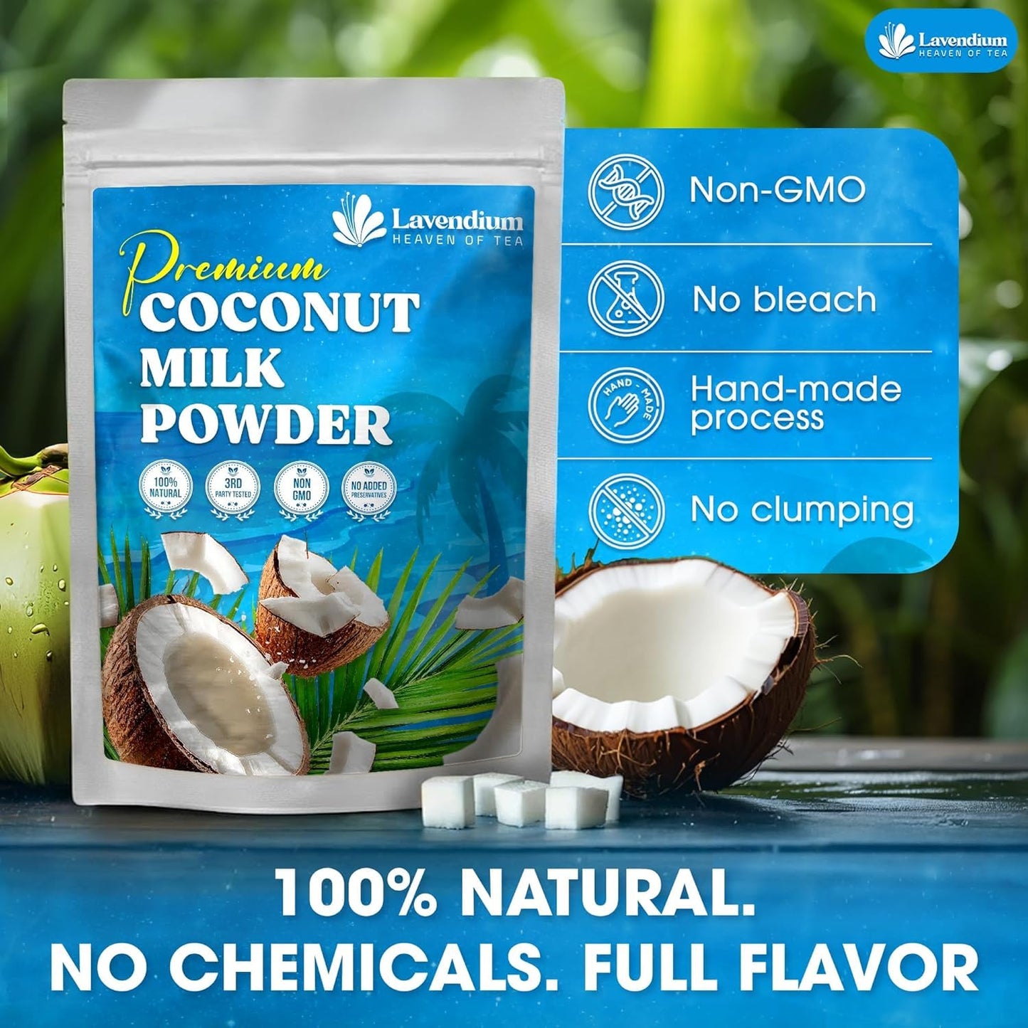 20oz (1.25 lbs) Coconut Milk Powder, 100% Natural, Unsweetened, Perfect for Cake, Coffee, Tea, Creamer Alternative, No Additives, No Gluten, Vegetarian
