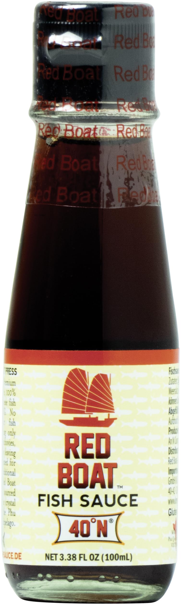 Red Boat nuoc mam Premium Extra Virgin Finest Fish Sauce PHU QUOC 100ml (40°N) 3.38 Fluid Ounce (Pack of 6)