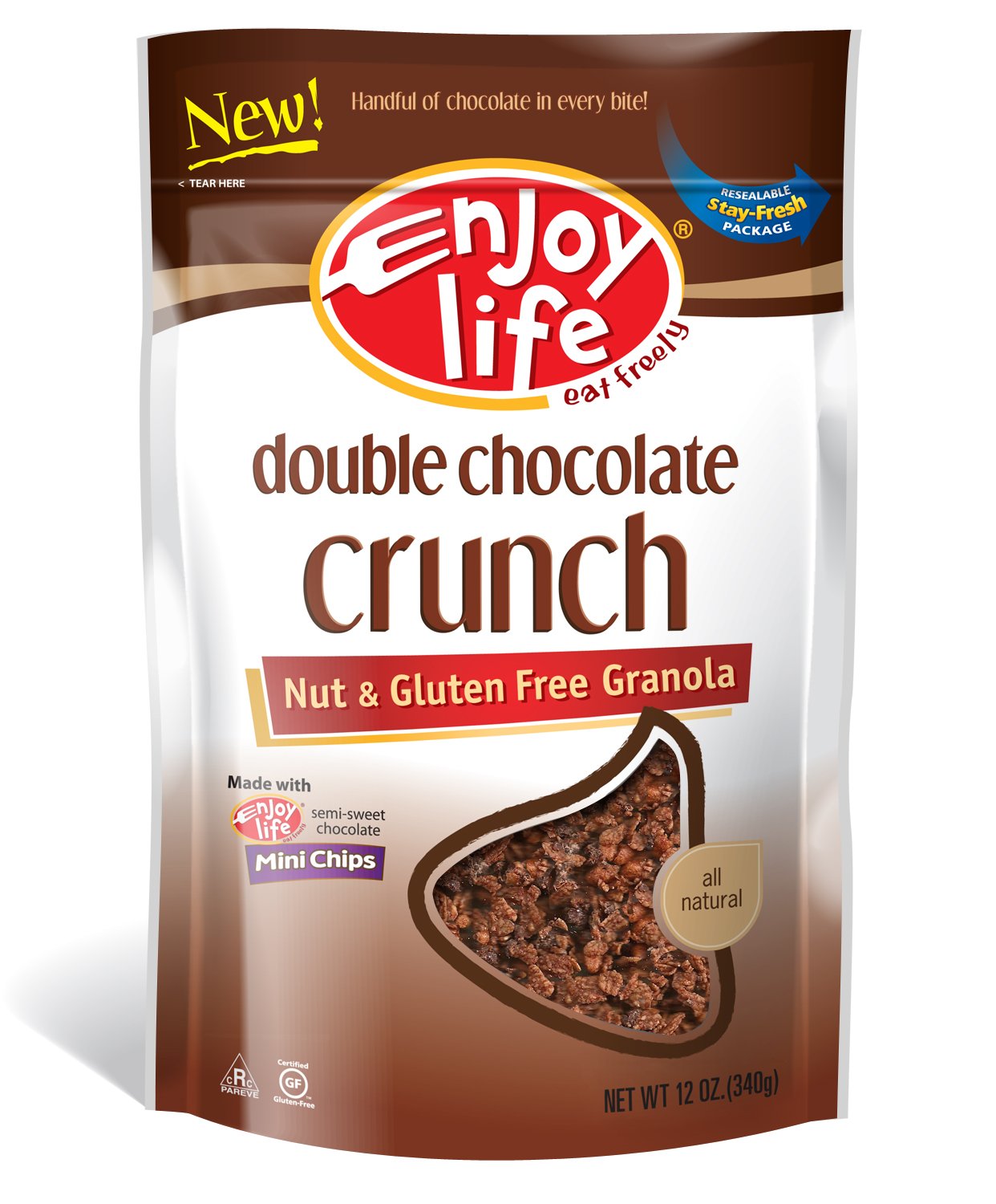 Enjoy Life Double Chocolate Crunch Granola, Gluten, Dairy, Nut & Soy Free, 12-Ounce (Pack of 3)