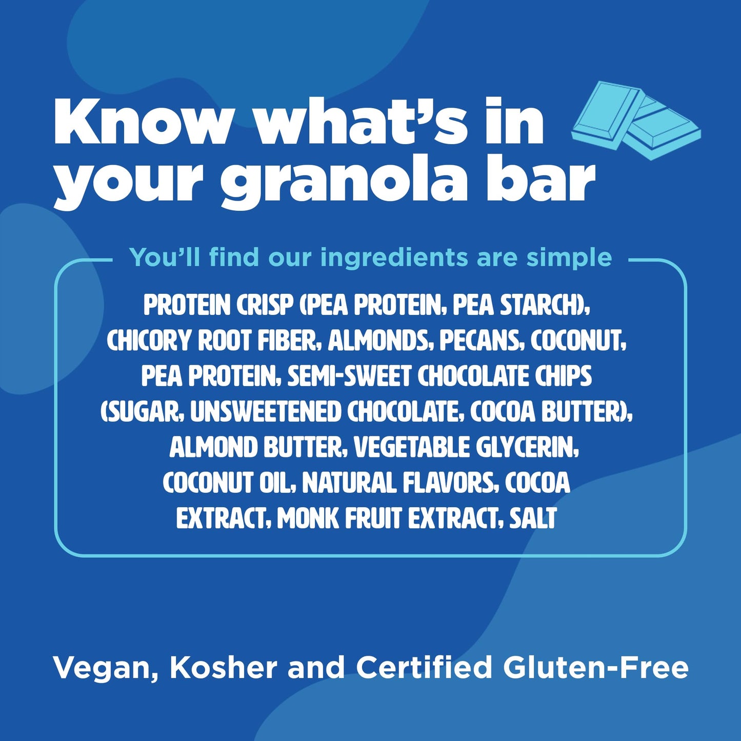 Three Wishes Chewy Granola Bars, Chocolate Chip (4-Pack) - Gluten & Grain-Free Soft Snack Food Bar with 6g Protein, 3g Sugar - Healthy Breakfast