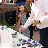 50Pcs Blue Graduation Cap Chocolate Decorations, 2026 Graduation Decor