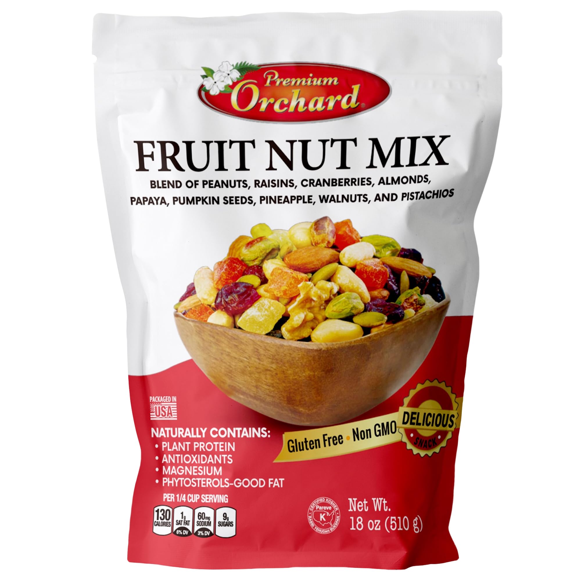 FRUIT NUT MIX TRAIL MIX by PREMIUM ORCHARD - Gourmet Trail Mix Bulk Blend of Mixed Nuts & Dried Fruit - Healthy Vegan Snacks, Snack Nut Mix, Plant