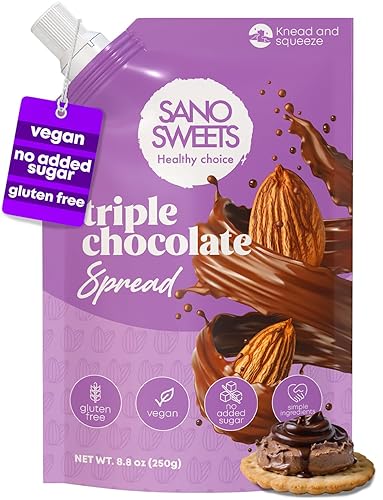 Vegan chocolate spread sugar free triple chocolate low carb dessert healthy snack no added sugar gluten free dairy free avocado oil natural