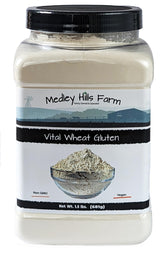 Vital Wheat Gluten By Medley Hills Farm 1.5 lbs. in Reusable Container - High in Protein - Vegan - Non GMO - Keto Friendly - Make Seitan - Great Vital