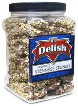 Gourmet Viennese Crunch by Its Delish - 2 LBS Jumbo Reusable Container (32 Oz Jar) - Premium Dark Chocolate Coated With Chopped Nuts Hard Candy Bulk