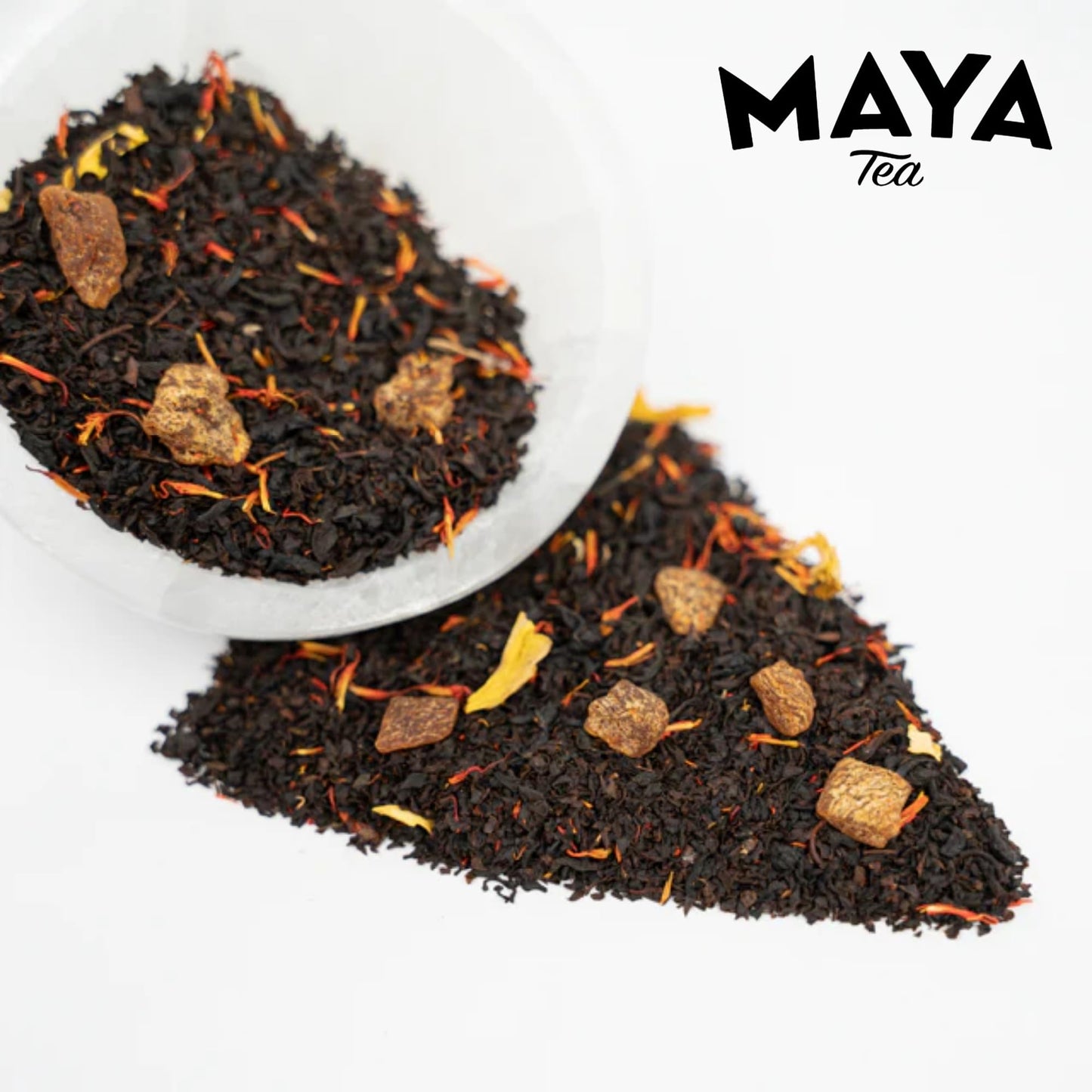 Maya Tea Apricot Black Tea, Premium Loose Leaf Tea, Natural Caffeine, Make Hot or Iced Brews Up to 22 Cups, 2 Ounce Resealable Pouch