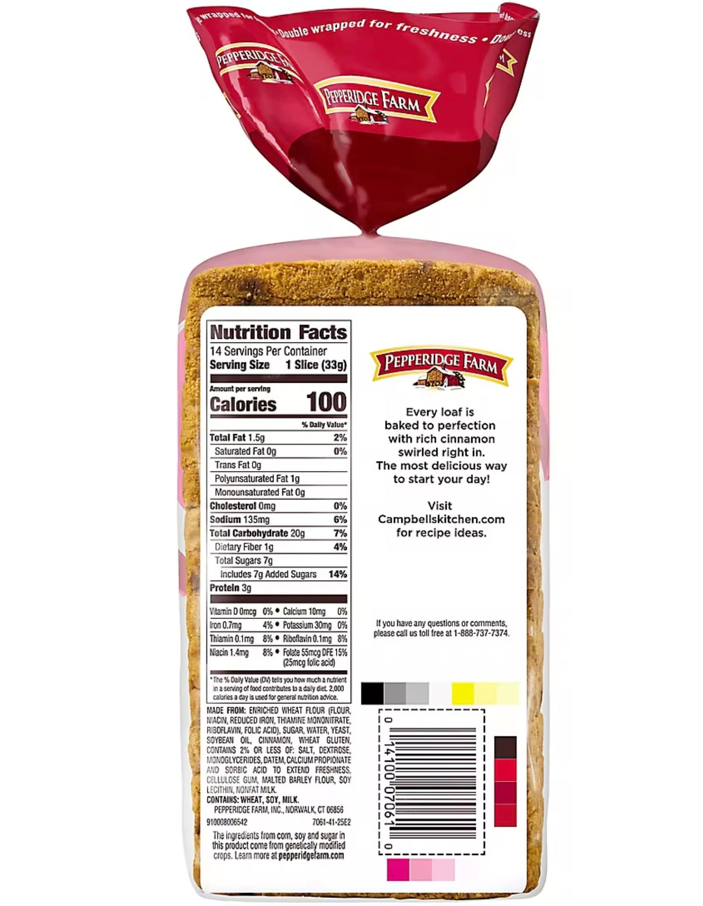 Pepperidge Farm Cinnamon Swirl Bread, 2pk./16 oz. Valpa products