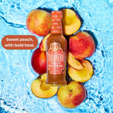 Tabañero Peach Bourbon Hot Sauce, Made in the USA, Small Glass Bottle, 5 oz