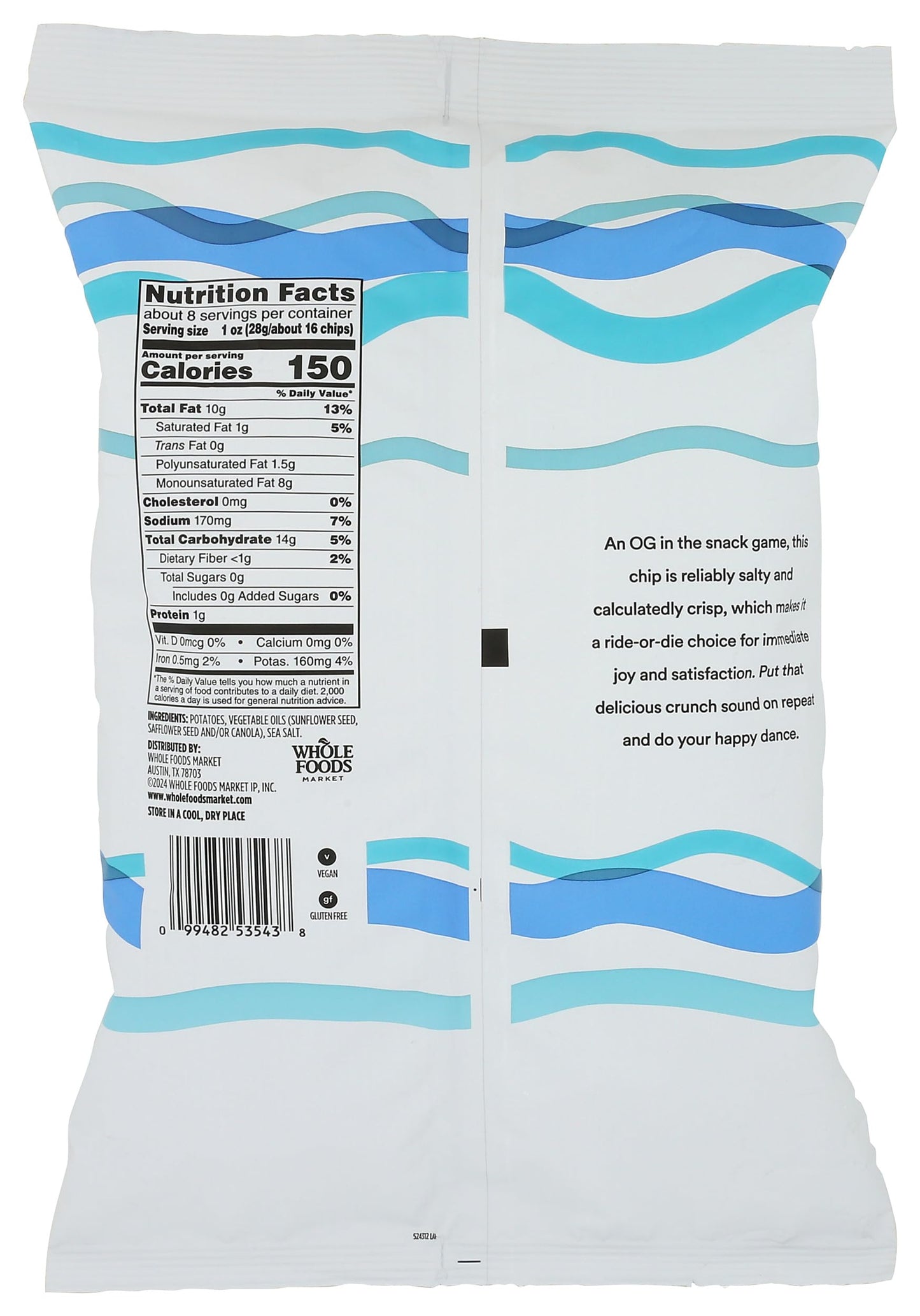 365 By Whole Foods Market, Potato Chips Classic Sea Salt, 8 Ounce