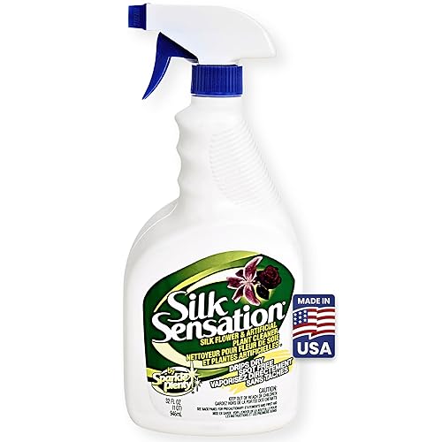 Sparkle Plenty Silk Sensation Artificial Flower & Plant Leaf Cleaner and Shine - Fake Flower Dusting Spray - Silk Plant Cleaner Spray No Wipe - Drip
