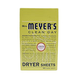 Mrs. Meyer's Dryer Sheets, Fabric Softener, Reduces Static, Infused with Essential Oils, Lemon Verbena, 80 Count