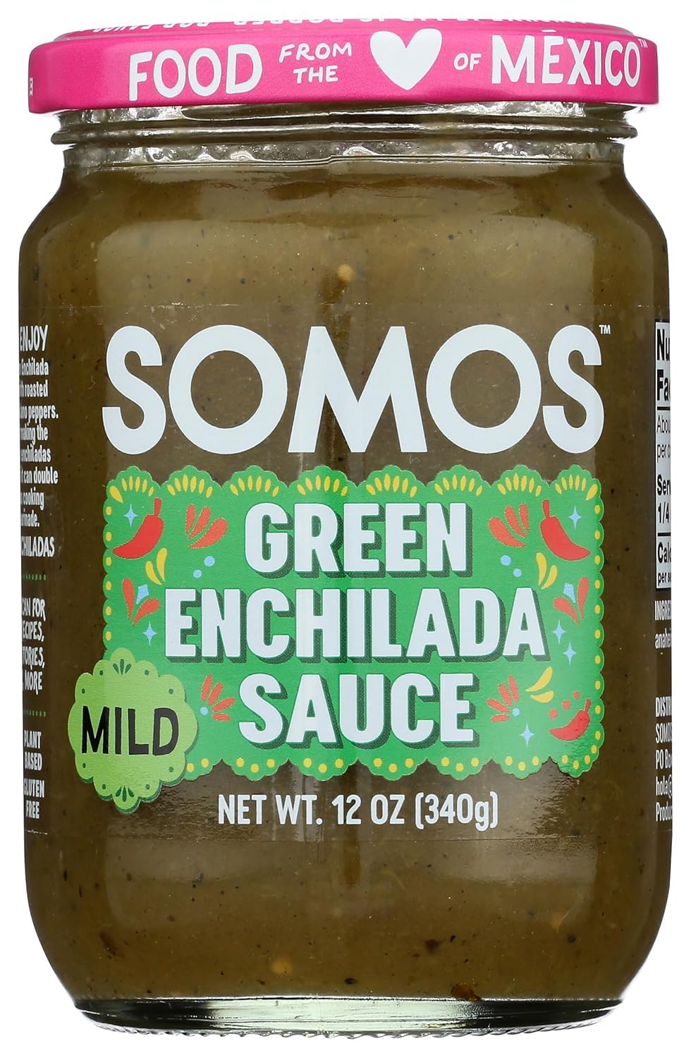 SOMOS Green Enchilada Sauce - Authentic Mexican Flavor & Trusted Quality - Gluten Free, Non-GMO & Vegan - Perfect for Enchiladas, Chip Dip | 8 oz Jar