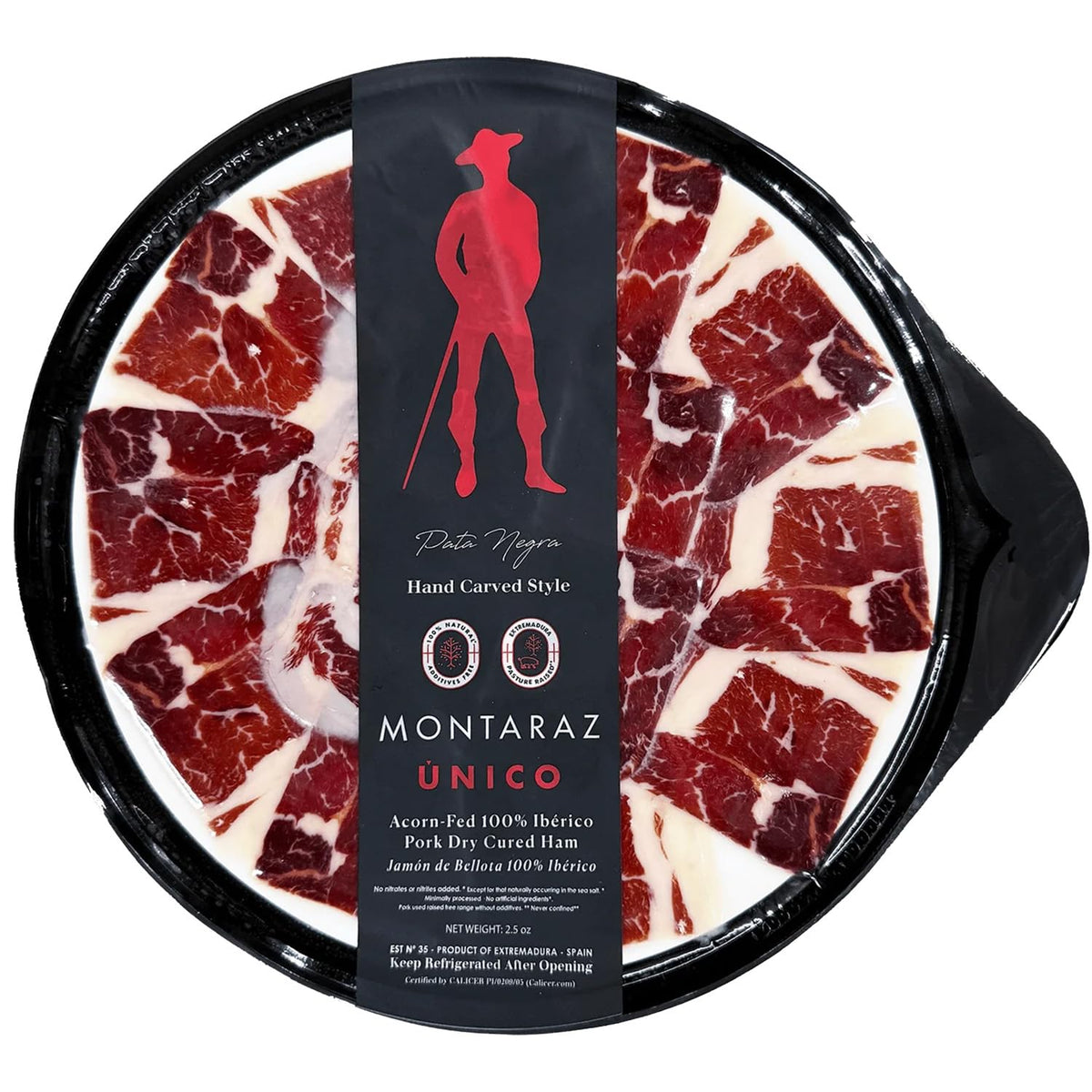 Nordic Catch Montaraz Jamón Ibérico de Bellota - Premium Black Label Deli Meat Ham Slices, 100% Pata Negra Jamón, Dry Cured Meat, Free Range & Acorn