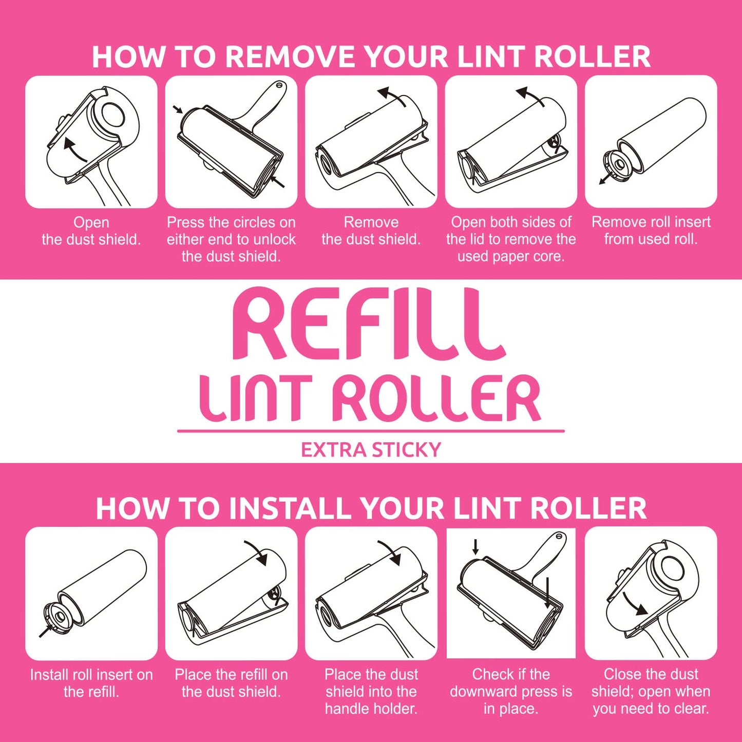 WBM Care Home Lint Roller for Pet Hairs, Extra Sticky Lint Remover, Lint Roller for Dog & Cat Hair Removal, Couch, Clothes, Furniture - 120 Total