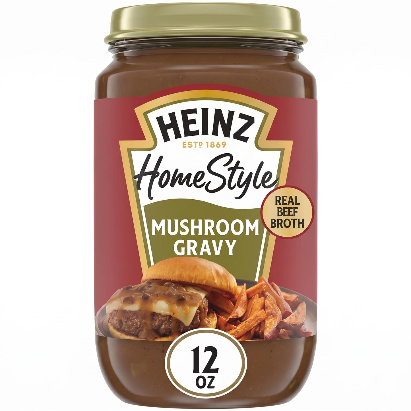 Heinz HomeStyle, Savory Mushroom Gravy, Everyday Gravy Meal Enhancer Thick Creamy Taste No Artificial Preservatives Quick Dinner Prep, 12 Ounce (Pack