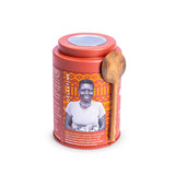 JusTea PUMPKIN SPICE | Loose Leaf Black Tea | Tin with Hand Carved Tea Spoon | 40+ Cups (4.2oz) | Medium Caffeine | Award-Winning | Fair Trade |