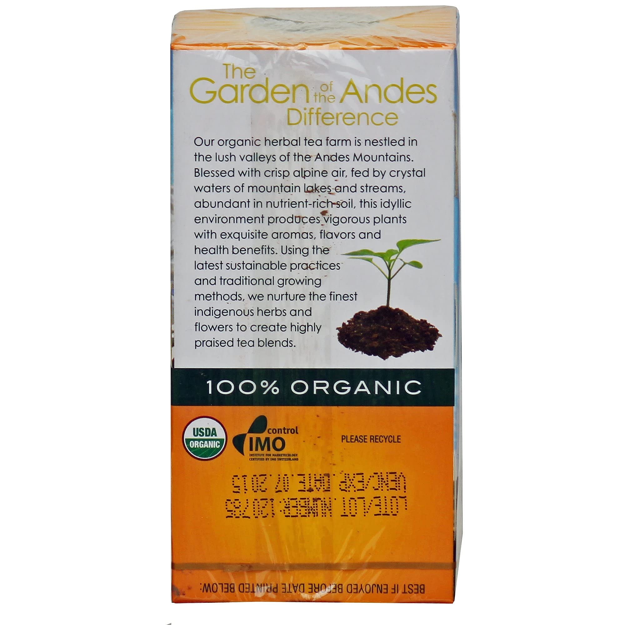 Garden of the Andes Herbal Organic Decaf Chamomile Hot Tea Bags, 0.9 oz, 20 Tea Bag Count (Pack of 3 Boxes)