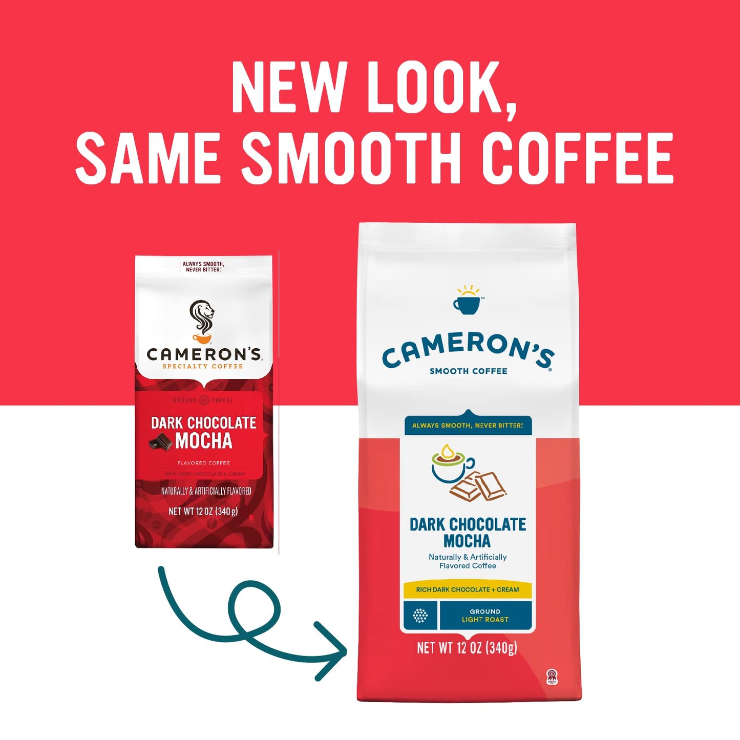 Cameron's Coffee Dark Chocolate Mocha Flavored Ground Coffee, Light Roast, 100% Arabica, 12-Ounce Bag, (Pack of 1)