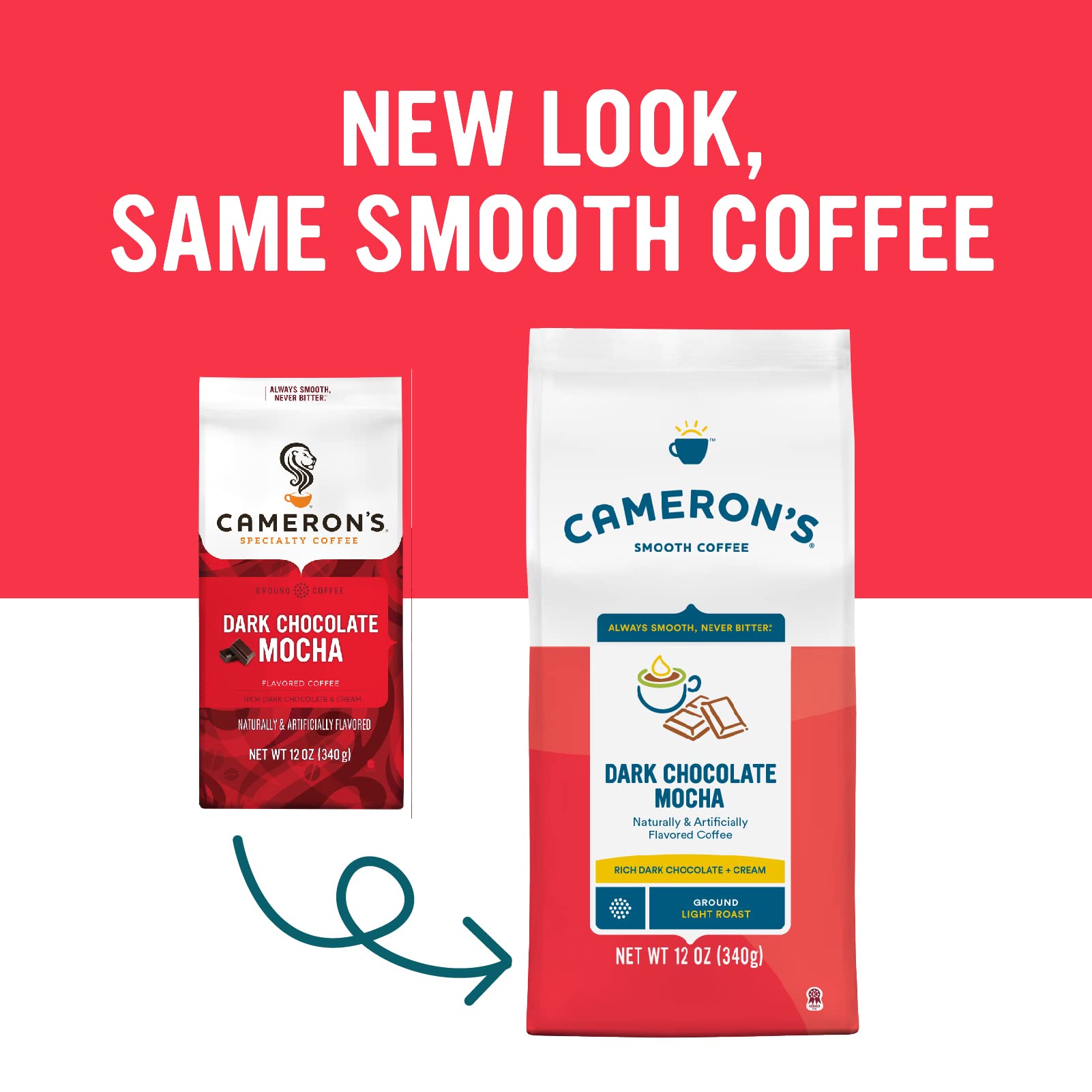 Cameron's Coffee Dark Chocolate Mocha Flavored Ground Coffee, Light Roast, 100% Arabica, 12-Ounce Bag, (Pack of 1)