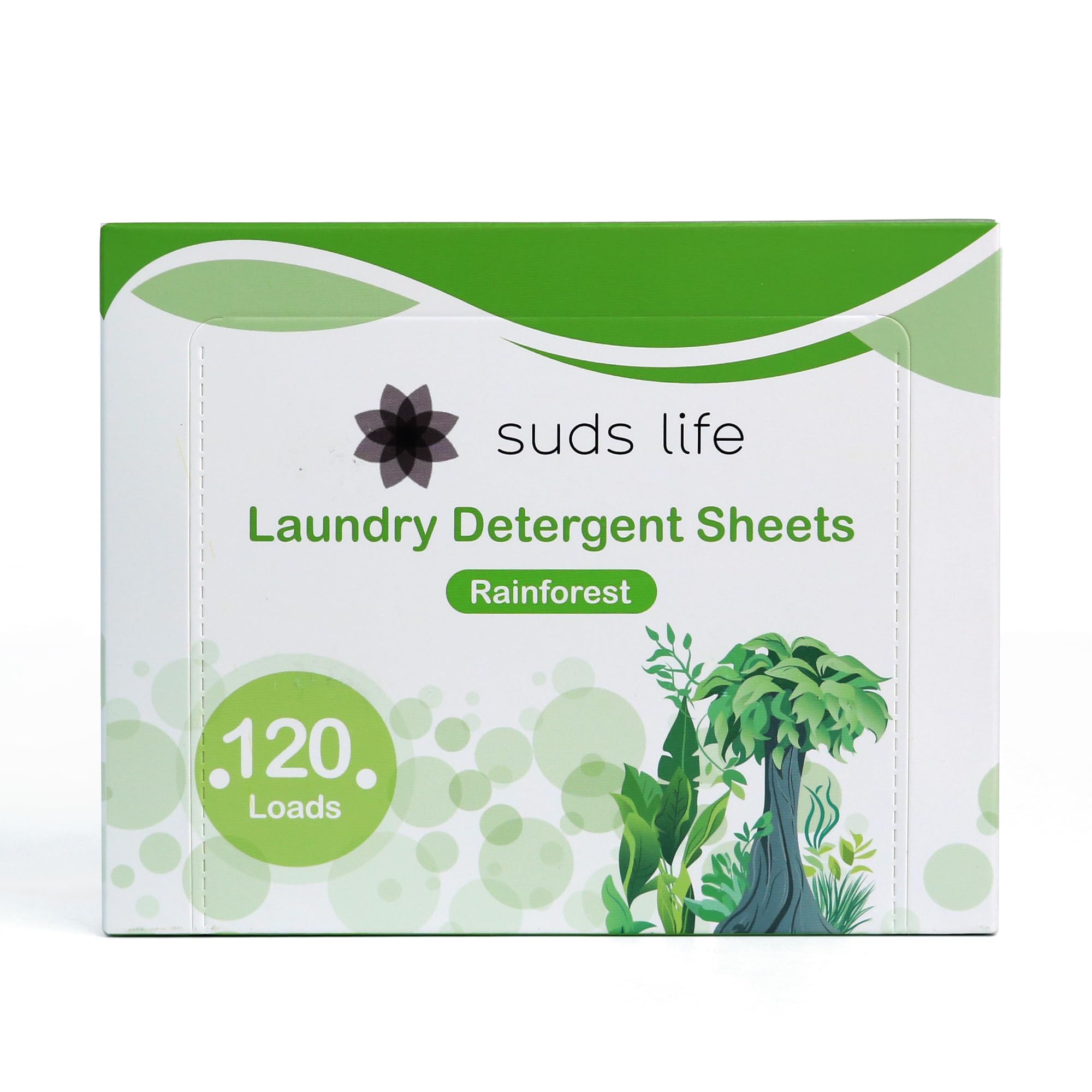 Suds Life Laundry Detergent Sheets (60 Sheets) Ocean Breeze, Lavender, Rainforest - Portable, Concentrated Laundry Detergent (Up to120 Loads)