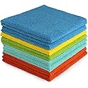 Belflower Family Products LLC Microfiber Cleaning Cloths, 12 Multi-Color Pack, Reusable, Lint-Free, for Kitchen, Car, Glass and Electronics