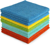 Belflower Family Products LLC Microfiber Cleaning Cloths, 12 Multi-Color Pack, Reusable, Lint-Free, for Kitchen, Car, Glass and Electronics