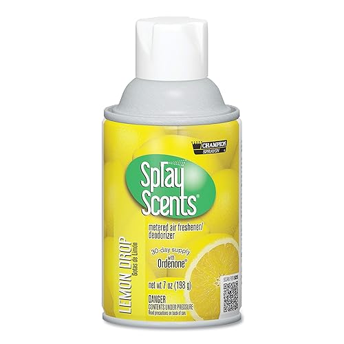 Champion Sprayon Sprayscents Metered Air Freshener Refill, Lemon, 7 Oz Aerosol, Spray 12/Carton