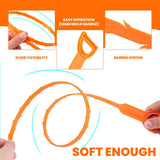 shuielai Drain Snake Clog Remover 4 Pack 20 Inch, Flexible Hair Drain Cleaner, Non-Slip Grip for Sink Shower Tub Toilet Kitchen Bathroom Clog Remover
