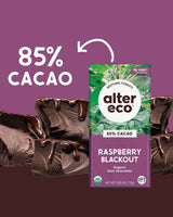 Alter Eco | Dark Chocolate Bars | Pure Dark Cocoa, Fair Trade, Organic, Non-GMO, Gluten Free (Raspberry Blackout)