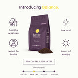 Balance by Tamar Date Coffee | Organic Ground Blend of Coffee & Whole Dates | Low Acid | Less Caffeine | Healthy Sweetness | Boost of Energy | Medium