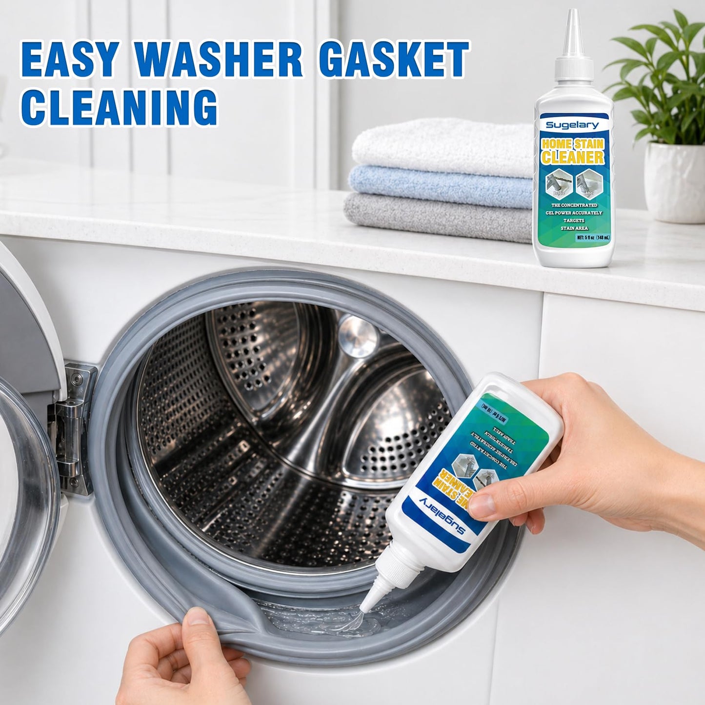 Sugelary Mold Stain Cleaner, 5 fl oz Mold Stain Cleaner Gel for Washing Machine, Home Stain Cleaning Gel for Fridge, Tile, Grout, Sink and Bathroom