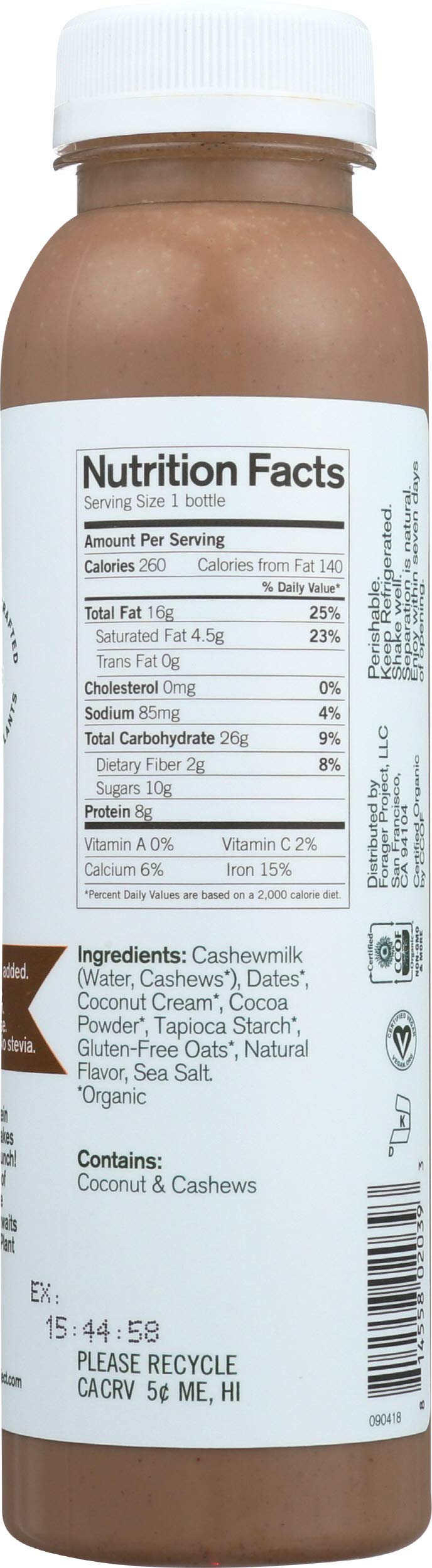 Forager Project Organic Nuts & Cocoa Protein Shake, 12 FZ