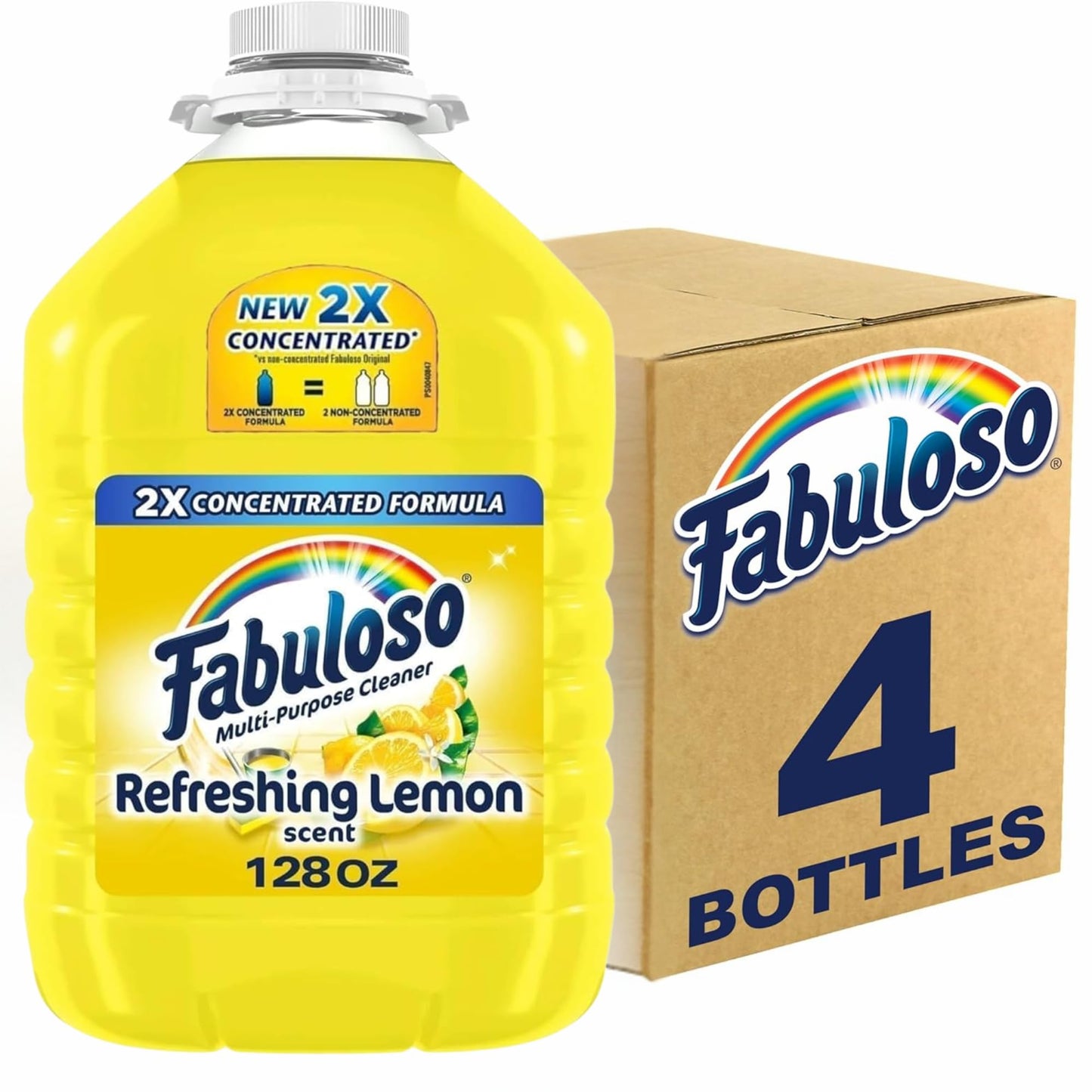 Fabuloso All Purpose Cleaner, Floor Cleaner, Makes 64 Gallons per bottle - 128oz - Pack of 4