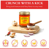CHILE CRUNCH - Chipotle Spicy Crunchy Condiment - All Natural Roasted Chili Peppers, Garlic & Onion Crisp Sauce - Vegan, Gluten-Free, No Preservatives