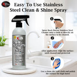 Rock Doctor Stainless Steel Cleaner and Protectant, Streak-Free Cleaning Solution for Chrome and Aluminum Appliances or Surfaces, Smudge Resistant