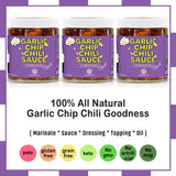 SAUCE UP Garlic Chip Chili Sauce | Chipotle Flavor | All-Natural, Keto, Gluten-Free, No MSG | Fried Garlic, Mexican Chilies, Crunchy, Smoky, Sweet
