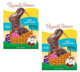 Russell Stover Milk Chocolate Bunnies - Pack of 2 - Solid Milk Chocolate - Perfect for Easter Baskets and For Sharing with Friends and Family - Great