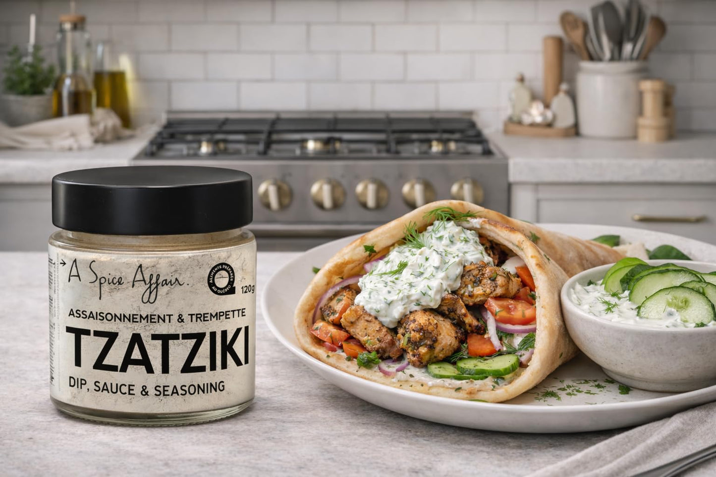 A Spice Affair Tzatziki Dip Seasoning | Creamy, Fresh Greek Yogurt Dip Mix | Cool, Garlicky & Herbaceous | Perfect for Dips, Sauces, Marinades