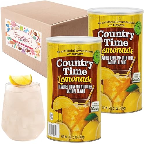 Powdered Lemonade Drink Mix- CountryTime Refreshing Lemonade Mix Powder Drink with Other Natural Flavor - Packaged in Resealable Canister with Easy